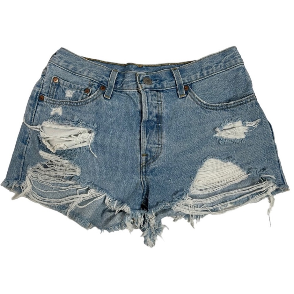 Levi’s 501 High Waisted Vintage Denim Shorts Size 28